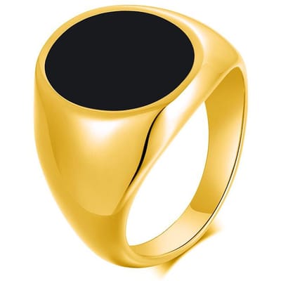 Vnox 12,5 mm zegelring voor heren, Zwarte vierkante top roestvrijstalen vingerring, Gotische Punk Rock Jongens Stempelringen 12 black