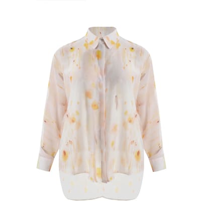 Dames overhemd met lange mouwen van katoen Mat Fashion Artistic-Print