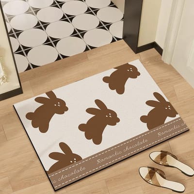Tapis de bain antidérapant Douche Bain Terre de diatomées Tapis de pied Absorbant Séchage rapide Tapis doux Porte de toilette Tapis de toilette 40 * 60cm clean beige