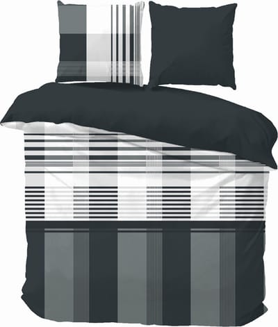 iSleep Dekbedovertrek Peter - Eenpersoons - 140x200/220 cm - Zwart