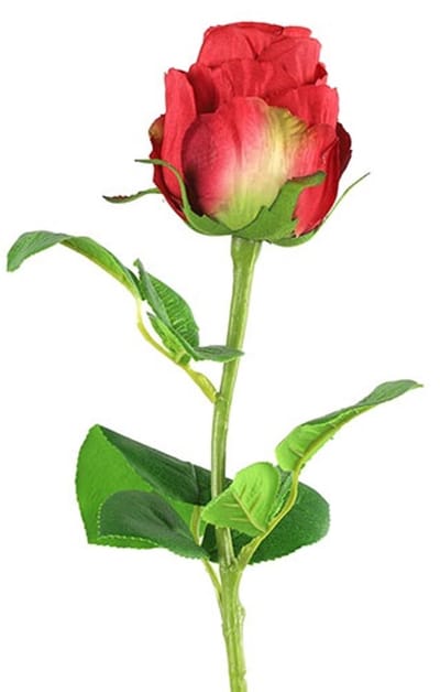 Countryfield kunstbloem roos rood 52cm zijde decoratie.