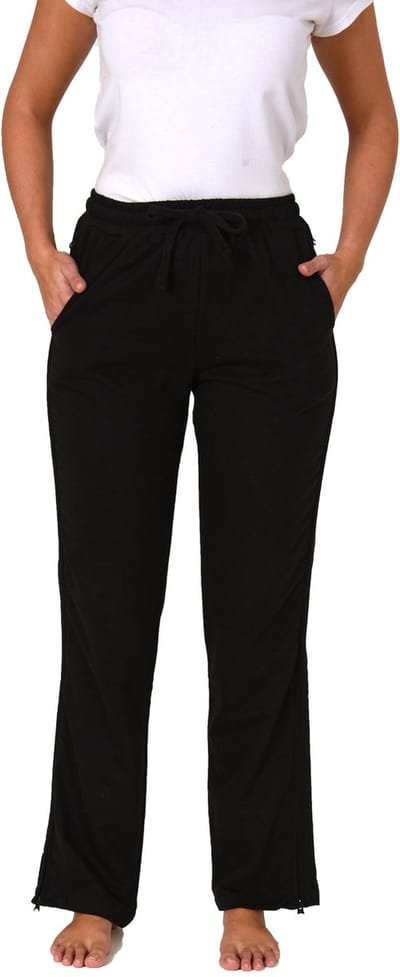 Dames revalidatiebroek met zijrits Joggingbroek voor revalidatie, fysio, gipsbeen