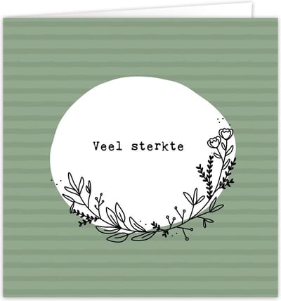 Kaart sterkte - Wenskaart dubbel 'Veel sterkte' - inclusief envelop - Gecondoleerd - Zwart wit