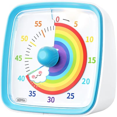 Timer - Kookwekker - Timer voor kinderen - Visuele Timer - Leerklok timer - Mini timer - 60 Minuten Aftellen - Met Nachtlampje - Kunststof Constructie - Voor Thuis - Keuken - Kantoor