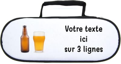 Tas met pictogram - Ballen etui - Petanque opbergen - Gepersonaliseerde tekst - 23 x 9 x 6 cm - Zwart