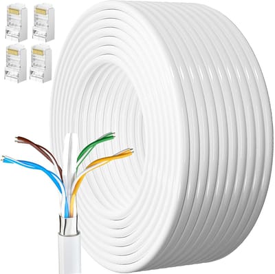 20 Meter Cat 6 Afschermd Internetkabel - Buiten Geschikt, Hoge Snelheid, Waterdicht