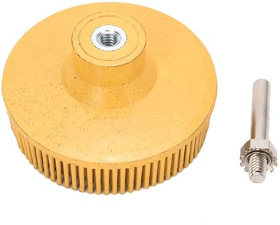 Dailygoods - Borstelschijf - Rubberen Polijstschijf - Duurzaam - 3 inch - Roestverwijdering - Geschikt voor Metalen Oppervlakten - Groen/Geel/Wit