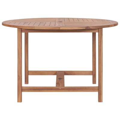 vidaXL - Tuintafel - Ø110x75 - cm - massief - teakhout