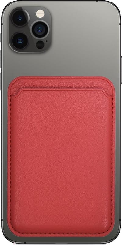 Magnetische Kaarthouder geschikt voor iPhone – PU Leren Pasjeshouder met Sterke Magneet – Rood