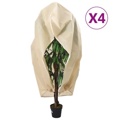 vidaXL - Plantenhoezen - met - rits - 4 - st - 70 - g/m² - 1,55x1,55 - m