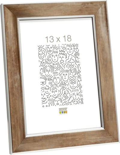 Deknudt Frames fotolijst S45YD3 - brons met zilver biesje - 13x18 cm