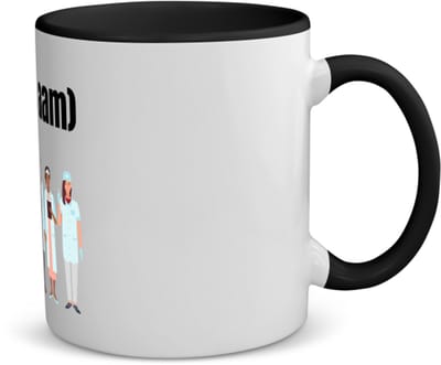 Akyol - doktoren team met eigen naam koffiemok - theemok - zwart - Dokter - iemand die dokter is - ziekenhuis - zuster - verjaardag - cadeau - kado - 350 ML inhoud