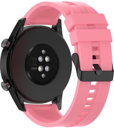 Cadorabo Silicone Bandje 22mm geschikt voor Samsung Galaxy Gear S3 / Gear 2 in ROZE - Armband Vervanging polsband geschikt voor Huawei Watch GT geschikt voor Watch 2 Pro geschikt voor Pepple Time en nog veel meer