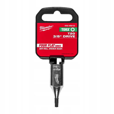 Milwaukee - TORX Dopsleutel 3/8" - T20 - FOUR FLAT™ Technologie