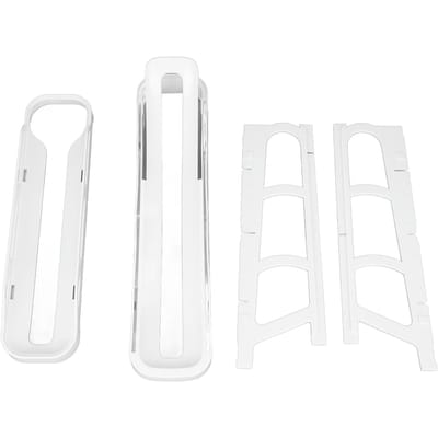 Rollende Eierdispenser 2 Laags Ruimtebesparende Automatische Roll-Down Eierhouder voor Koelkast wit