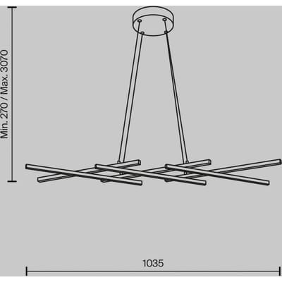 Maytoni LED hanglamp Halo, zwart, lengte 103,5 cm