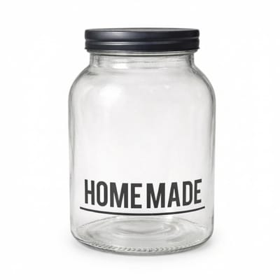 Dailygoods- Voorraadpot 21 cm - Transparante Container - Zwart Schroefdeksel - Grote Opslag voor Koekjes - Stijlvol voor de Keuken - Decoratief en Functioneel - Opbergpot