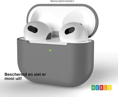 Heble® - Geschikt voor Apple AirPods 3 Hoesje in het Grijs