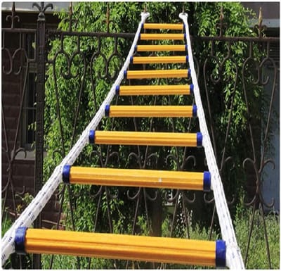 Touwladder Nooduitgang - Vluchttouwladder Veiligheid - Veilig Ontsnappen - Brandvertragend Materiaal - 3 Meter Lengte - Zwart