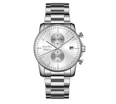 Horloge Staal Mannen - Horloges van Mauro Vinci® - Zilverkleurig horloge met geschenkbox