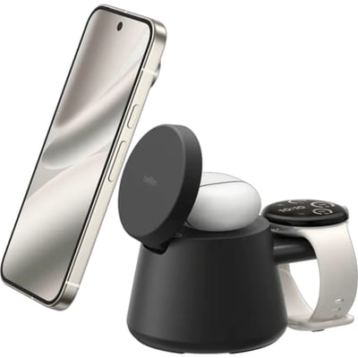 Belkin UltraCharge charging dock - modular Qi2 - + AC power adapter - 25 Watt