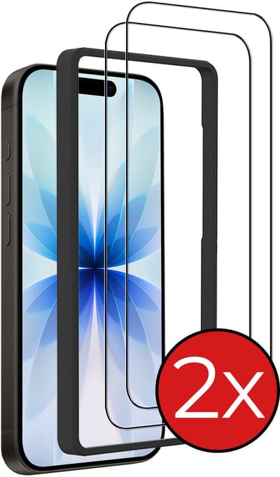 Screenprotector - 2 Stuks - Geschikt voor Apple iPhone 17 - Met Installatie Frame - Beschermglas - Gehard Glas - Tempered Glass - Screen Protector