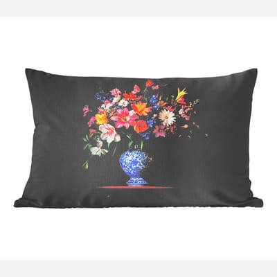Sierkussens - Kussentjes Woonkamer - 60x40 cm - Kleur - Vaas - Bloemen - Boeket