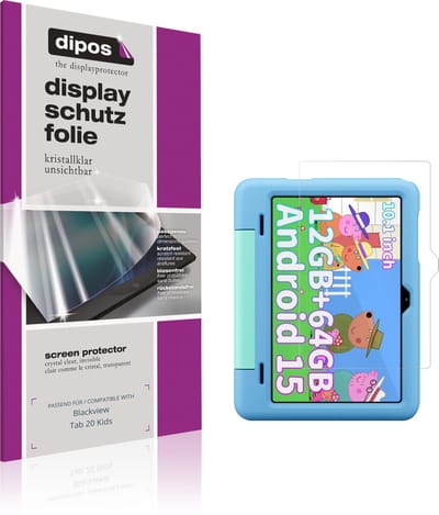 dipos – 2x Beschermfolie geschikt voor Blackview Tab 20 Kids | Krasbestendige & heldere Screenprotector Ultra-Thin