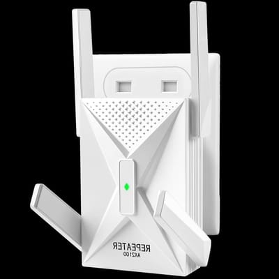 Wifi Versterker - Signaal Booster - Internet Uitbreiden - Dual Band 2100 Mbps - Gigabit LAN Poort - Wit