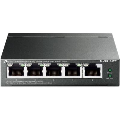 TP-Link TL-SG105PE 5-Port Gigabit Easy Slimme schakelaar with 4-Port PoE+