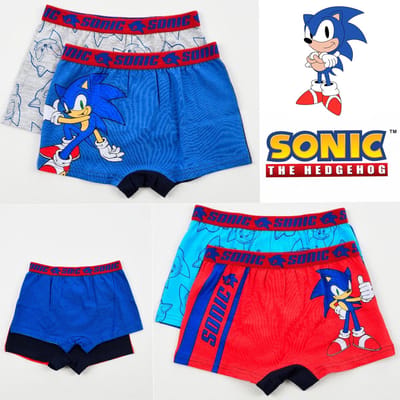 Sonic The Hedgehog Boxershorts - Set van 4 stuks - Blauw/Grijs/Rood - Jongens Ondergoed - Katoen - Maat 110/116