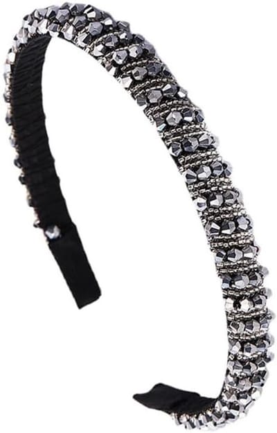 Vrouwen Haarband met Kristallen Kralen - Elegante Haaraccessoire voor Dames en Meisjes in Zilver