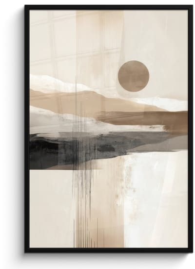 Poster in lijst - Fotolijst 80x120 cm - Posters - Minimalistisch - Landschap - Dimensie - Posterlijst zwart - Decoratie - Wanddecoratie woonkamer - Muurdecoratie slaapkamer
