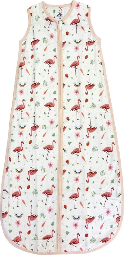 World of Mies Baby slaapzak hydrofiel flamingo - 110 cm - 12-36 mnd
