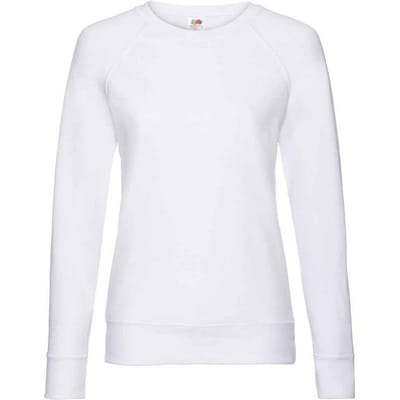 Fruit of the Loom Dames/Dames Lichtgewicht Lady Fit Raglan Sweatshirt (Wit)