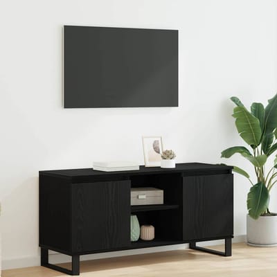 vidaXL TV-kast 104 x 35 x 50 cm Zwart Eiken Bewerkt hout