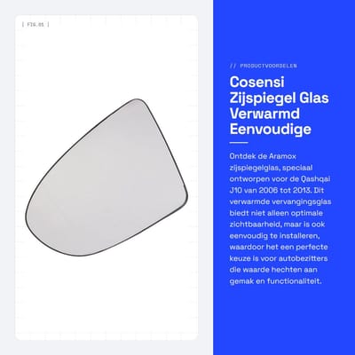 Dailygoods- Achteruitkijkspiegel Verwarmd - Zijspiegelglas - Vervangingsglas - Geschikt voor Qashqai J10 2006-2013 - Eenvoudig te installeren - ABS + Metaal - Spiegelglas