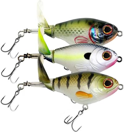 Topwater kunstaas - Zwemlokker - Vissen op roofvis - Drijvende roterende staart - 75 cm - Meerkleurig