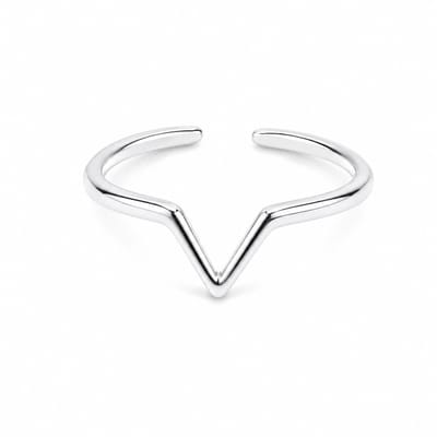 Lieve Jewels Zilveren Ring (925 Sterling Plating) - Geometrische Golf - Verstelbaar - One size - Dames