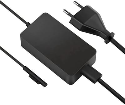 DrPhone PWR2 65W Charge AC adapter - Geschikt voor Surface Pro / Book / Surface Go / Surface Laptop / 15V 4A Oplader Voeding - Mat Zwart