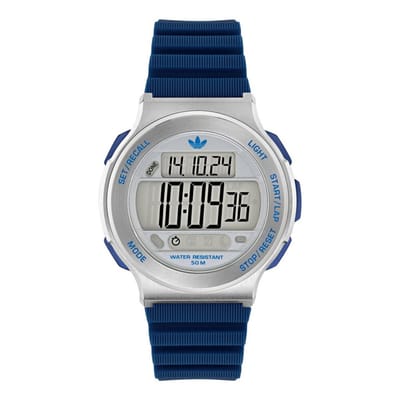 Adidas Originals Expression Three Digital AOFH25508 Horloge - Siliconen - Blauw - Ø 44 mm