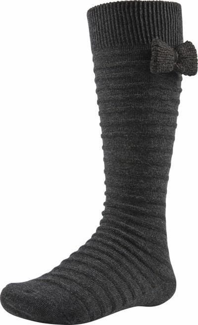 iN ControL 2pack Kneesocks RIB/BOW antra Meisjes Maat 15-17