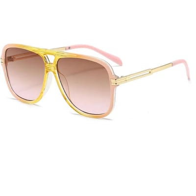 Nieuwe Retro Designer Vierkante Heldere Gegradueerde Zonnebril UV400 Bescherming Mode Dubbele Brug voor Mannen Vrouwen Luxe Tinten beige