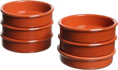Cosy & Trendy Luxe creme brulee schaaltjes - 6x - D11 cm - terracotta - tapasschaaltjes - tapas - Hapjes schaaltjes
