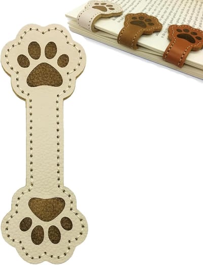 Magnetische Boekenleggers met Hondenpootjes, Leer PU, Schattige Boekclips en Leuke Boekenaccessoires voor Boekliefhebbers, Perfecte Cadeaus