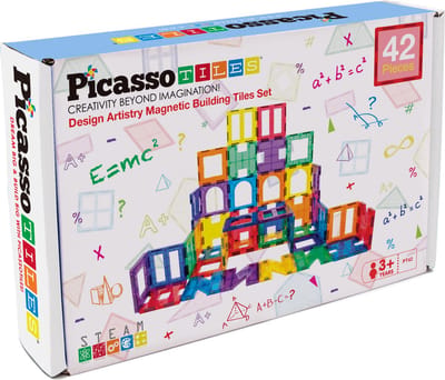 Tactic Picasso Tiles - Constructiespeelgoed - Magnetic Tiles - Magnetische Tegels - Artistry Set - STEM Speelgoed - Creatief Bouwspeelgoed - 42 Delig - Vanaf 3 Jaar