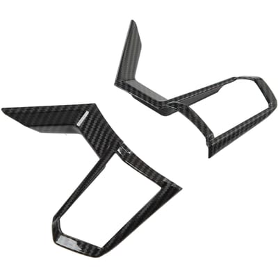2 Stuks Stuurwiel Cover Decoratie Frame Sierlijst Vervanging voor Mitsubishi Outlander 2023 gray