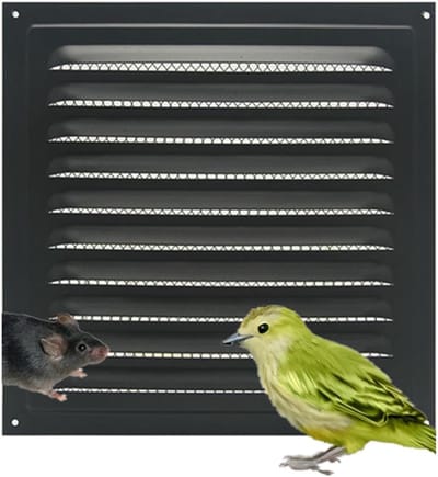 Ventilatierooster Metaal - Muurrooster Insectenwerend - Verbeter Ventilatie - Roestvrij Staal - 25x25cm - Zwart