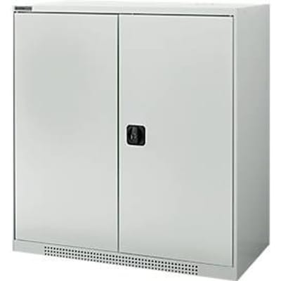Schäfer Shop Genius draaideurkast FS, staal, met ventilatieopeningen, B 1055 x D 620 x H 1105 mm, 3 OH, lichtgrijs/lichtgrijs, tot 450 kg