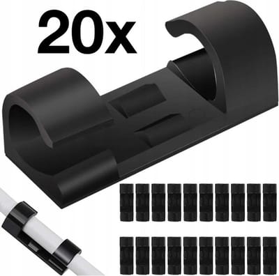Actie4you® - 20 Zelfklevende Kabelclips - Kabelklemmen – Kabel Clips – Kabel Organizer – Zwart